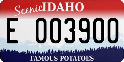 ID license plate E003900