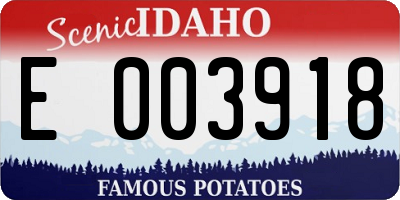 ID license plate E003918