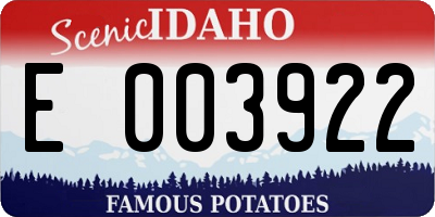 ID license plate E003922
