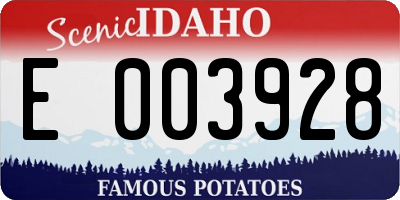 ID license plate E003928