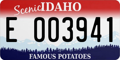 ID license plate E003941