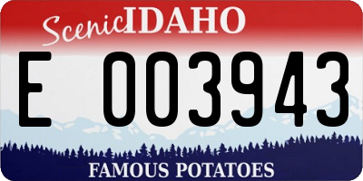 ID license plate E003943