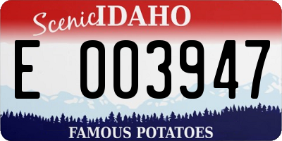 ID license plate E003947