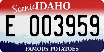 ID license plate E003959