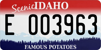 ID license plate E003963