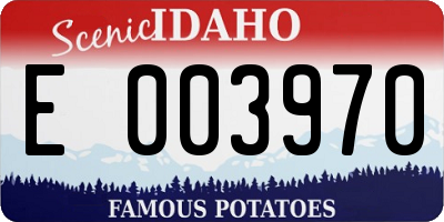 ID license plate E003970