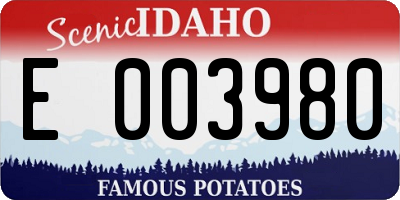 ID license plate E003980