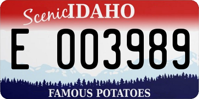 ID license plate E003989