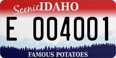 ID license plate E004001