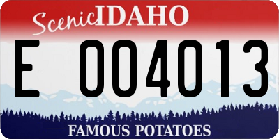 ID license plate E004013