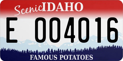 ID license plate E004016