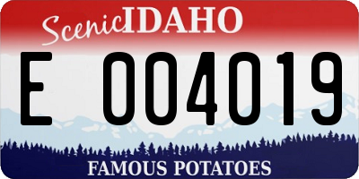 ID license plate E004019