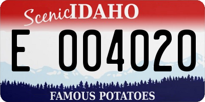ID license plate E004020