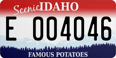 ID license plate E004046