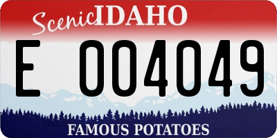 ID license plate E004049