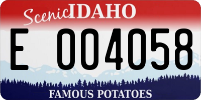 ID license plate E004058