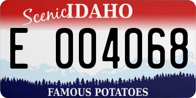 ID license plate E004068