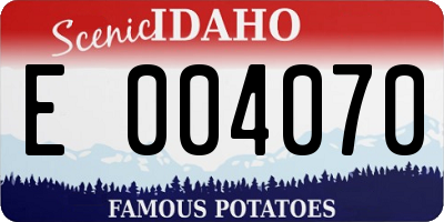 ID license plate E004070