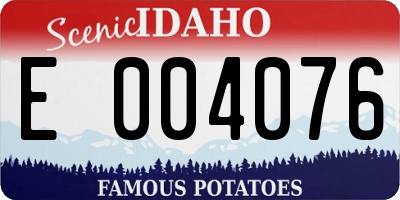 ID license plate E004076