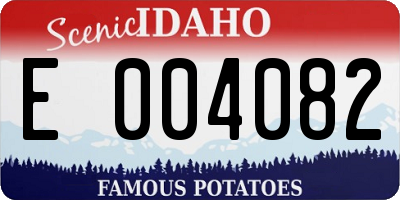 ID license plate E004082