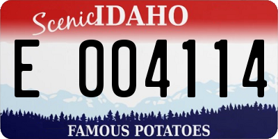 ID license plate E004114