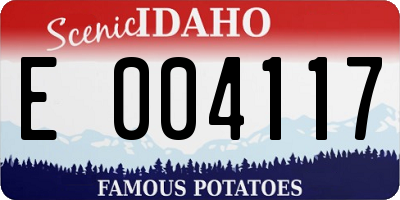 ID license plate E004117