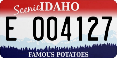 ID license plate E004127