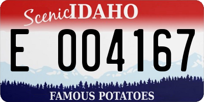 ID license plate E004167