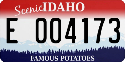 ID license plate E004173