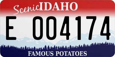 ID license plate E004174