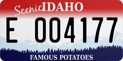 ID license plate E004177