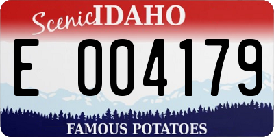 ID license plate E004179