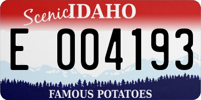 ID license plate E004193