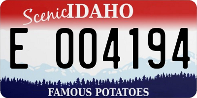ID license plate E004194