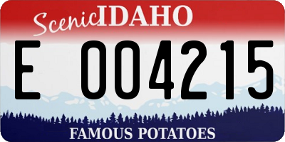 ID license plate E004215