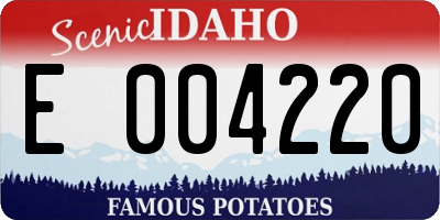 ID license plate E004220