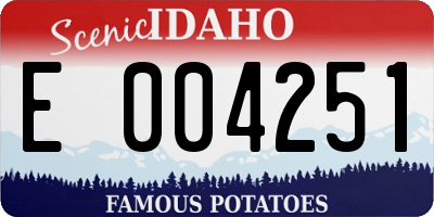 ID license plate E004251