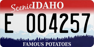 ID license plate E004257