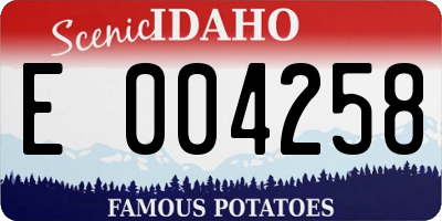 ID license plate E004258