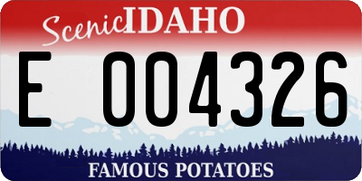 ID license plate E004326