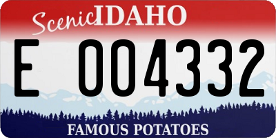 ID license plate E004332