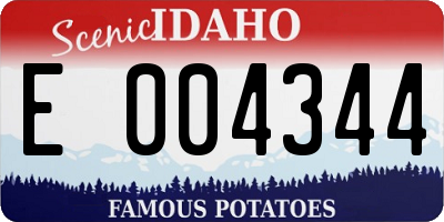 ID license plate E004344