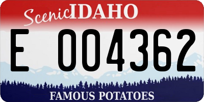 ID license plate E004362