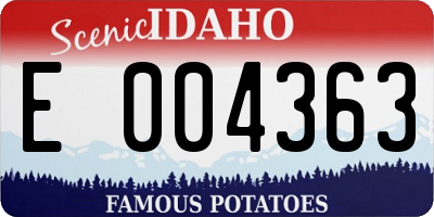 ID license plate E004363