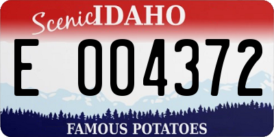 ID license plate E004372