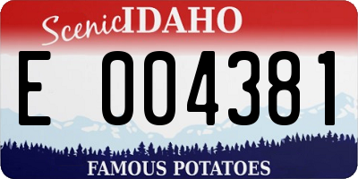 ID license plate E004381