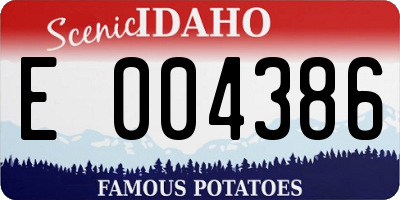 ID license plate E004386
