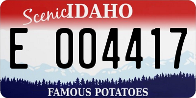 ID license plate E004417