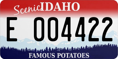 ID license plate E004422