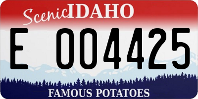 ID license plate E004425